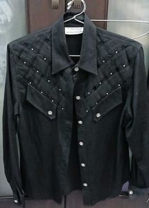 Black Rhinestone Western Shirt