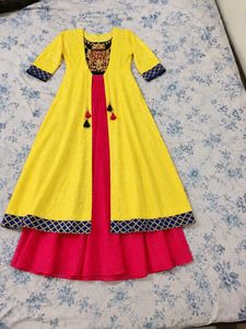 Yellow &amp; red beautiful 3 piece dress