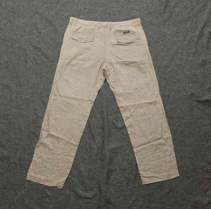 HUGO BOSS 'Relaxed Fit' Linen-Blend Chino Trousers