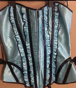 Aqua Blue Satin Corset Top