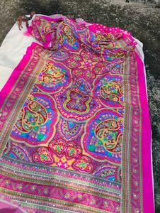 Vibrant Ethnic Saree with Mirror Work