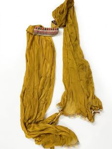 Embroidered Yellow Halter Neck Blouse Divider