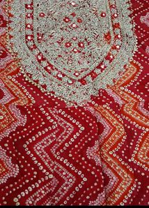 Red Bandhani Kurta Set with Dupatta