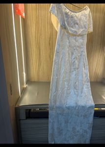 Elegant Cream Ruffle Maxi Dress