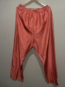 Elegant Coral Silk Palazzos