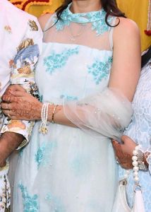 Beautiful Light Blue Embellished Suit Set