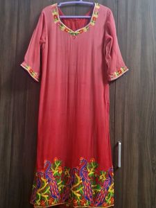 Embroidered Peacock Kurta
