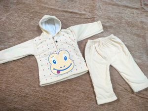 Cute Frog Print Baby Hoodie and Pants Set