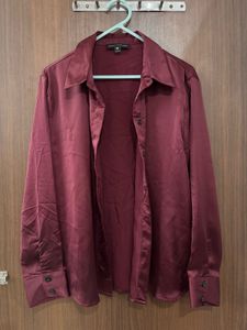 Satin Button-Up Shirt
