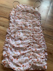 Ruched Floral Print Mini Dress