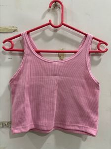 Pink Cropped Tank Top
