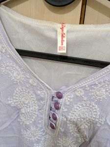 XXL Ombre Purple Embroidered short Kurta