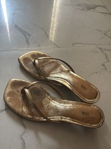 Gold ZARA Flip Flops