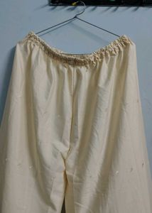 Elegant Cream Embroidered Palazzos crea