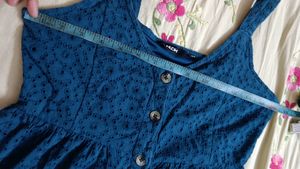 Chic Blue Button-Up Dress