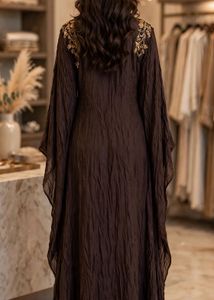 Embroidered Brown  Gown