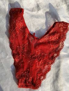Sheer Lace Red Briefs