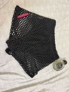 Black Mesh Mini Shorts
