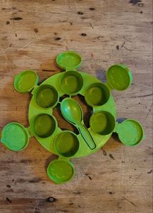 Green Snack Container with Spoon