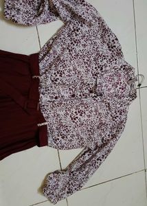 Chic Floral Print Shirt Dress