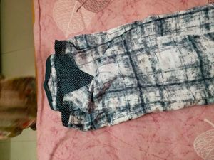 Abstract Checked Button-Down Shirt