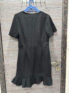 Chic Black Ruched Mini Dress
