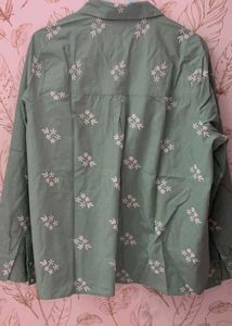 vero moda Green Embroidered Button-Up Shirt