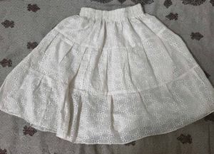 Chic White Broderie Skirt