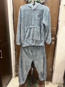 Women- Blue Fuzzy Lounge Set