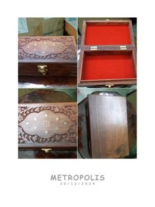 New Vintage Style Carved Wooden Box
