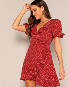 Chic Red Polka Dot Mini Dress