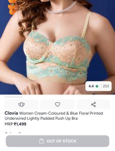 Clovia Floral Lace Printed Push Up Bralette