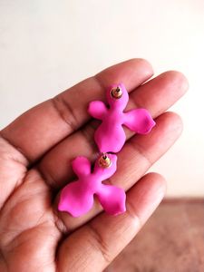 Magnolia Shaped Pink Earrings