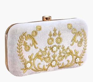 Elegant White &amp; Gold Clutch