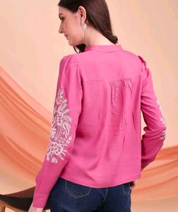 Elegant Pink Embroidered  Top