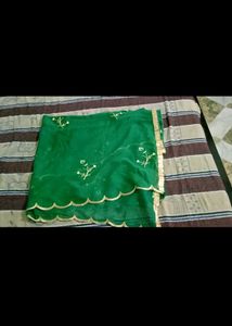 Yellow Kurta with Green Embroidery