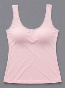 Cute Pink Camisole with Lace Trim