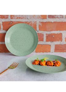 Green Ceramic Plates (Set of 2)