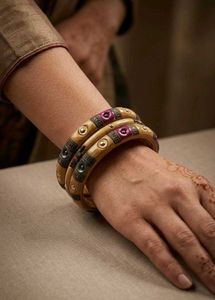 Traditional Decorative Bangles w metallic accents