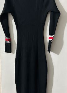 Black Ribbed Bodycon Dress