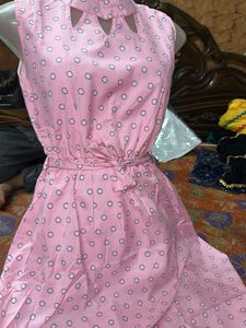 Chic Pink Polka Dot Dress