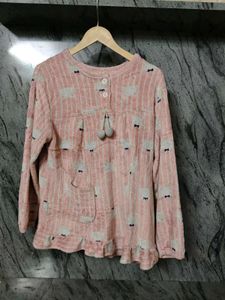 Cute Pink Sheep Pajama Top