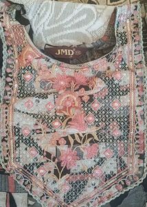 Printed Kurta Set with Embellished Neckline