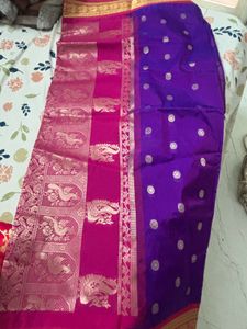 Elegant Purple & Pink Silk Saree