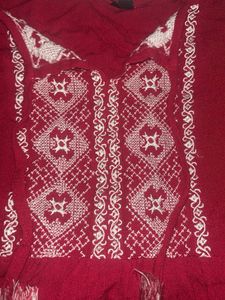 Boho Red Embroidered Cami Top