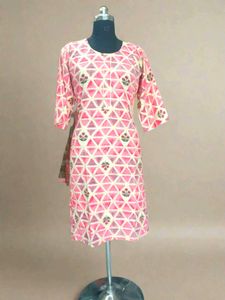 Pink Geometric Print Tunic