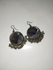 Mirror Work Jhumka Earrings