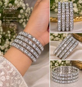Sparkling Crystal Bangles Set
