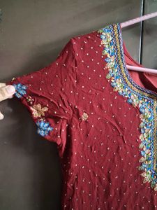 Elegant Maroon Kurta Set with Dupatta