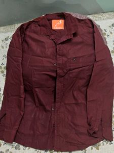 Men's Maroon Full Sleeve Shirt